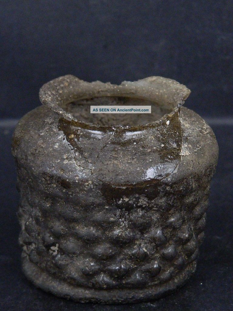 Ancient Glass Jar Roman 200 Bc Gs55 Islamic photo