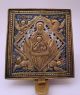 Russian Orthodox Bronze Icon The Virgin Of Sign With 4 Evangelists.  Enameled Roman photo 3