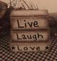 Primitive Crackle Block Sign Wood Black Tan Country Decor Star Live Laugh Love Primitives photo 1