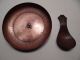 Large Roycroft Hand Hammered Copper Serving Bowl & Spoon W/ Floral Design Arts & Crafts Movement photo 1