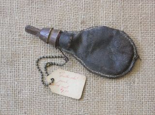 Fabulous Early American Leather Shot Pouch With Shot Inside,  Pre Civil War Era? photo