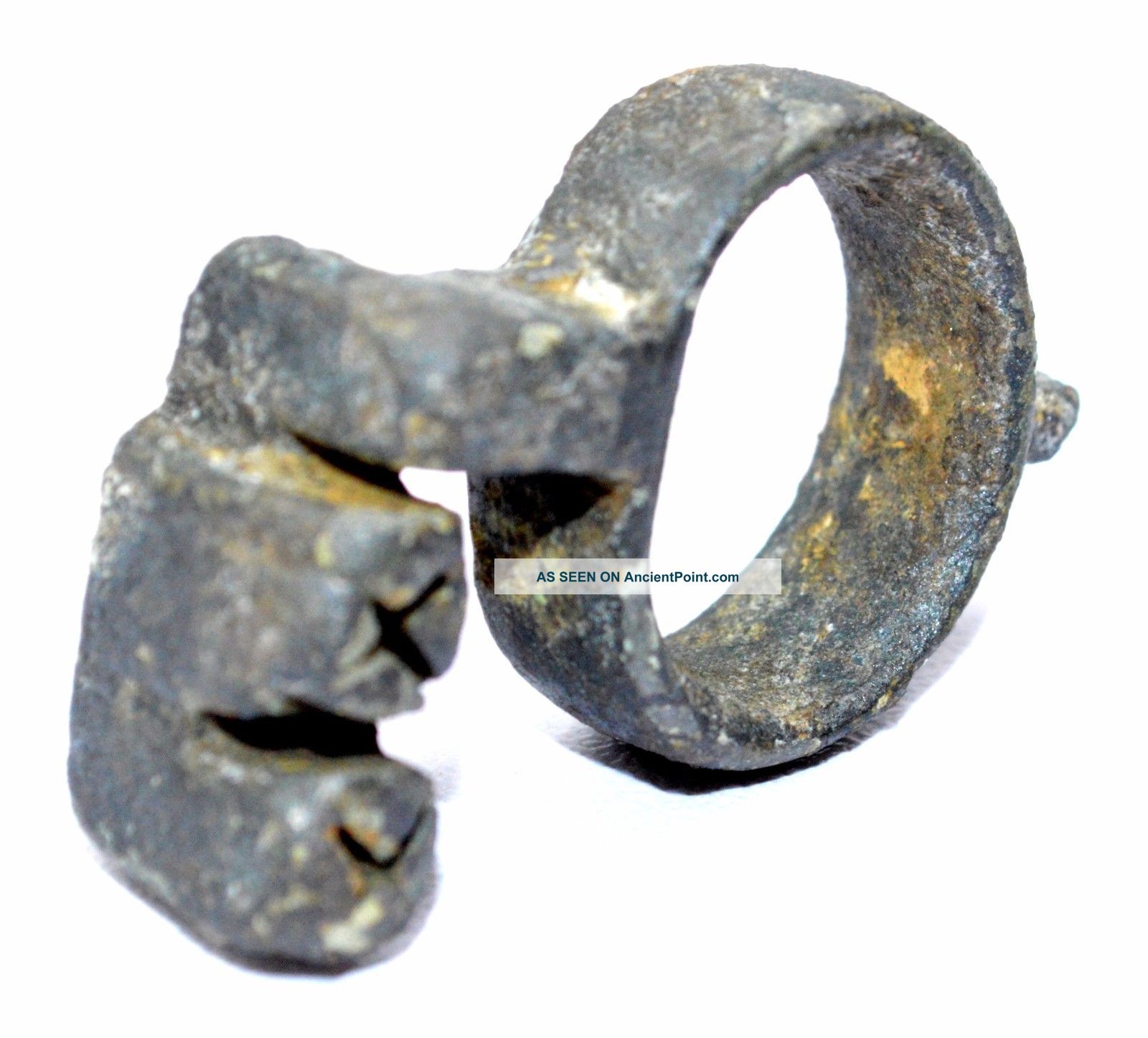 Authentic Ancient Roman Key Ring With Decorated Section - Wearable - Qr67 Roman photo
