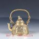 Old Brass Hand Made Teapot / ”the Two Old Men Are Playing Chess“ Ht126 Teapots photo 4