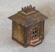 Vintage Cast Iron Still Bank Architechual Toy Building With Windows Coin 3 