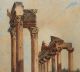 Antique 1883 Vincenzo Giovannini Roman Columns Ruins Italian Watercolor Painting Roman photo 3