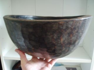 Old Large African? Carved Wood Bowl - Rustic photo