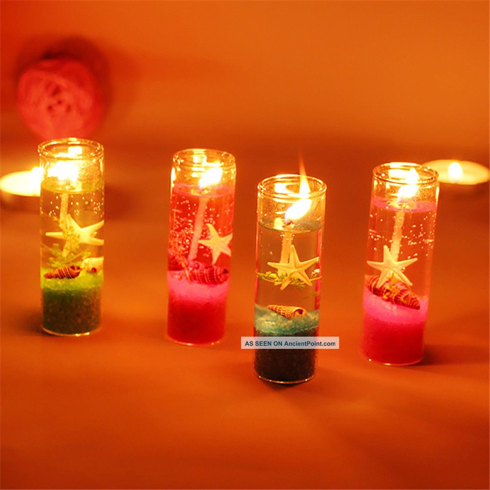 Ocean Jelly Candle Wedding Party Decoration Glass Cup Shell Birthday Candle Candle Holders photo