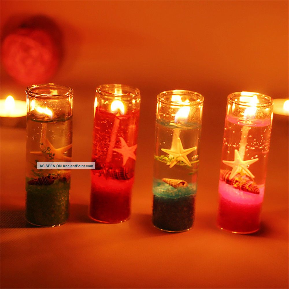 Ocean Jelly Candle Wedding Party Decoration Glass Cup Shell Birthday Candle