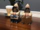 Grenfell Industries Newfoundland Inuit Eskimo Bookends Carved Wood Handpainted Primitives photo 1