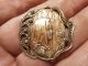 Art Nouveau Mucha Woman W/ Cut Steels In Pierced Brass Antique Button 1 - 1/4 