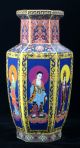 Chinese Cloisonne Porcelain Hand - Painted Kwan - Yin Vase W Yongzheng Mark Cqfl08 Vases photo 2
