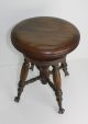 Antique Wood Charles Parker Co Adjustable Organ Piano Stool Glass Ball Claw Feet 1800-1899 photo 1