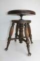 Antique Wood Charles Parker Co Adjustable Organ Piano Stool Glass Ball Claw Feet 1800-1899 photo 4