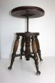 Antique Wood Charles Parker Co Adjustable Organ Piano Stool Glass Ball Claw Feet 1800-1899 photo 5