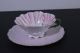 Vintage Tea Cup And Saucer Demitasse Flower Shape Pink Porcelain Handpainted Cups & Saucers photo 1