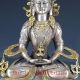 Old Tibetan Silver Handcarfted Gold - Plated Buddhist Statue Of Buddha Fx21 Figurines & Statues photo 2