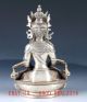 Old Tibetan Silver Handcarfted Gold - Plated Buddhist Statue Of Buddha Fx21 Figurines & Statues photo 5
