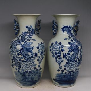 A Blue And White Porcelain Vase In Ancient Qianlong Products photo