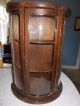 Antique Curved Glass Curio Wall Cabinet Or On Table 1900-1950 photo 3