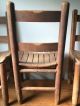 Antique Small Child ' S Kid ' S Solid Wood School Student Chair W/ Slatted Seats 1900-1950 photo 9
