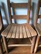 Antique Small Child ' S Kid ' S Solid Wood School Student Chair W/ Slatted Seats 1900-1950 photo 2