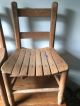 Antique Small Child ' S Kid ' S Solid Wood School Student Chair W/ Slatted Seats 1900-1950 photo 3