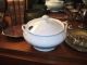 White Ironstone Covered Footed Soup Tureen Vintage Antique Bowls photo 1