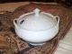 White Ironstone Covered Footed Soup Tureen Vintage Antique Bowls photo 2