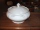White Ironstone Covered Footed Soup Tureen Vintage Antique Bowls photo 3