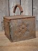 Early Antique Primitive Punched Tin Star Foot Warmer Aafa 19th C Primitives photo 3