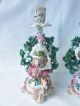 1780 English Chelsea Porcelain Figural Boccage Candlesticks,  Gold Anchor Figurines photo 1