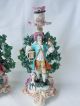 1780 English Chelsea Porcelain Figural Boccage Candlesticks,  Gold Anchor Figurines photo 3