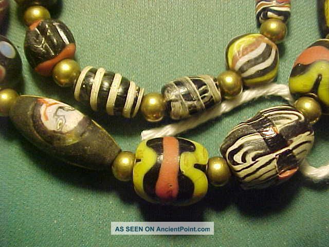 String Of Islamic Multi Coloured Glass Beads Circa 12th - 18th Century Near Eastern photo