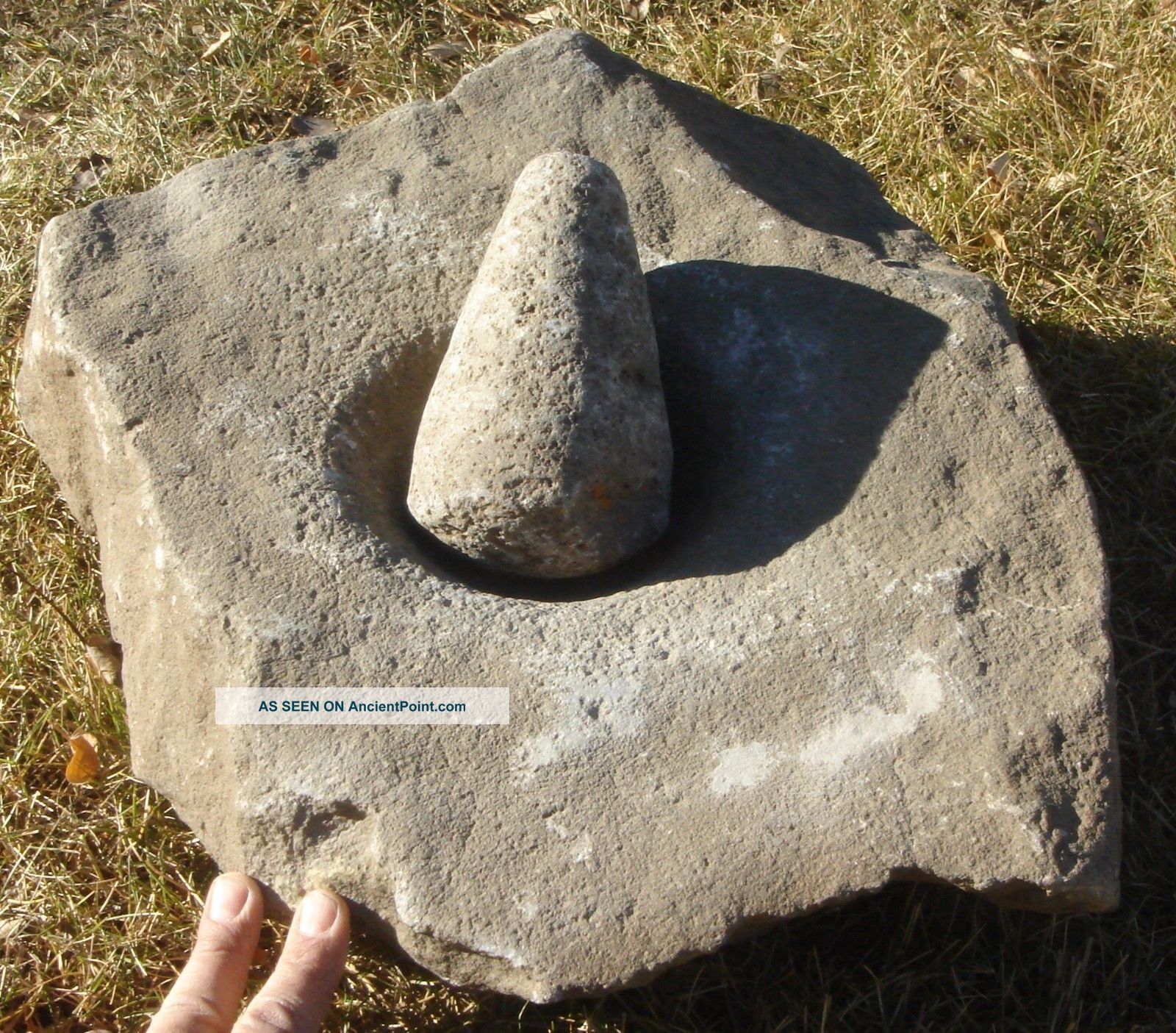 Massive Mortar And Cone Pestle,  (74,  Pounds),  Blacksburg,  Virginia Area Native American photo
