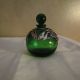 Antique Emerald Green Perfume Bottle Silver Overlay Perfume Bottles photo 3