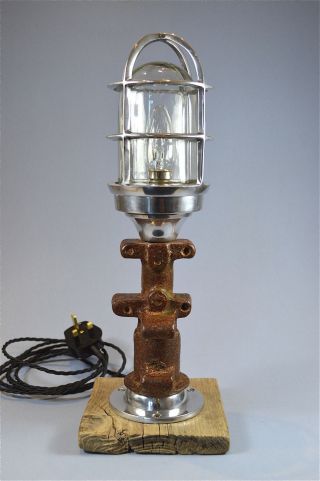 A Made Steampunk Shipwreck Table Lamp Nautical Salvage Light photo