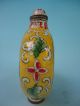 Collect Copper Cloisonne Painting Flowers Mighty Dragon Snuff Bottle Decoration Snuff Bottles photo 1