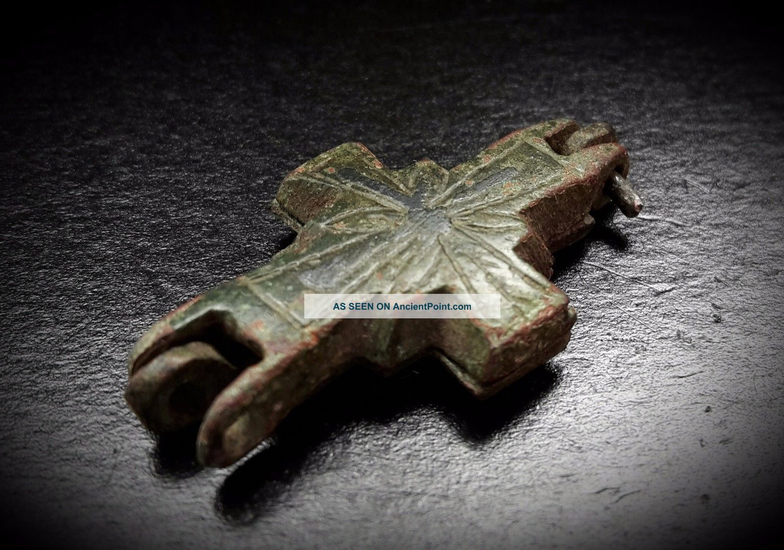 Rare Byzantine Reliquary Cross Pendant With Niello Inlaid Cross 10th - 12th C A.  D. Roman photo