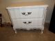 Solid Wood French Provincial Hand - Painted White 2 - Drawer Dresser / Nightstand Post-1950 photo 2