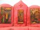 Rare 1825 Imperial Russian Palekh Miniature Icons In Wooden Casing,  Signed Byzantine photo 7
