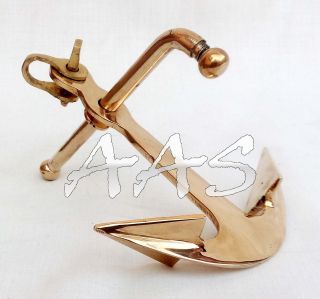 Vintage Brass Display Model Ships Anchor Paperweight Boat Desk Nautical Maritime photo