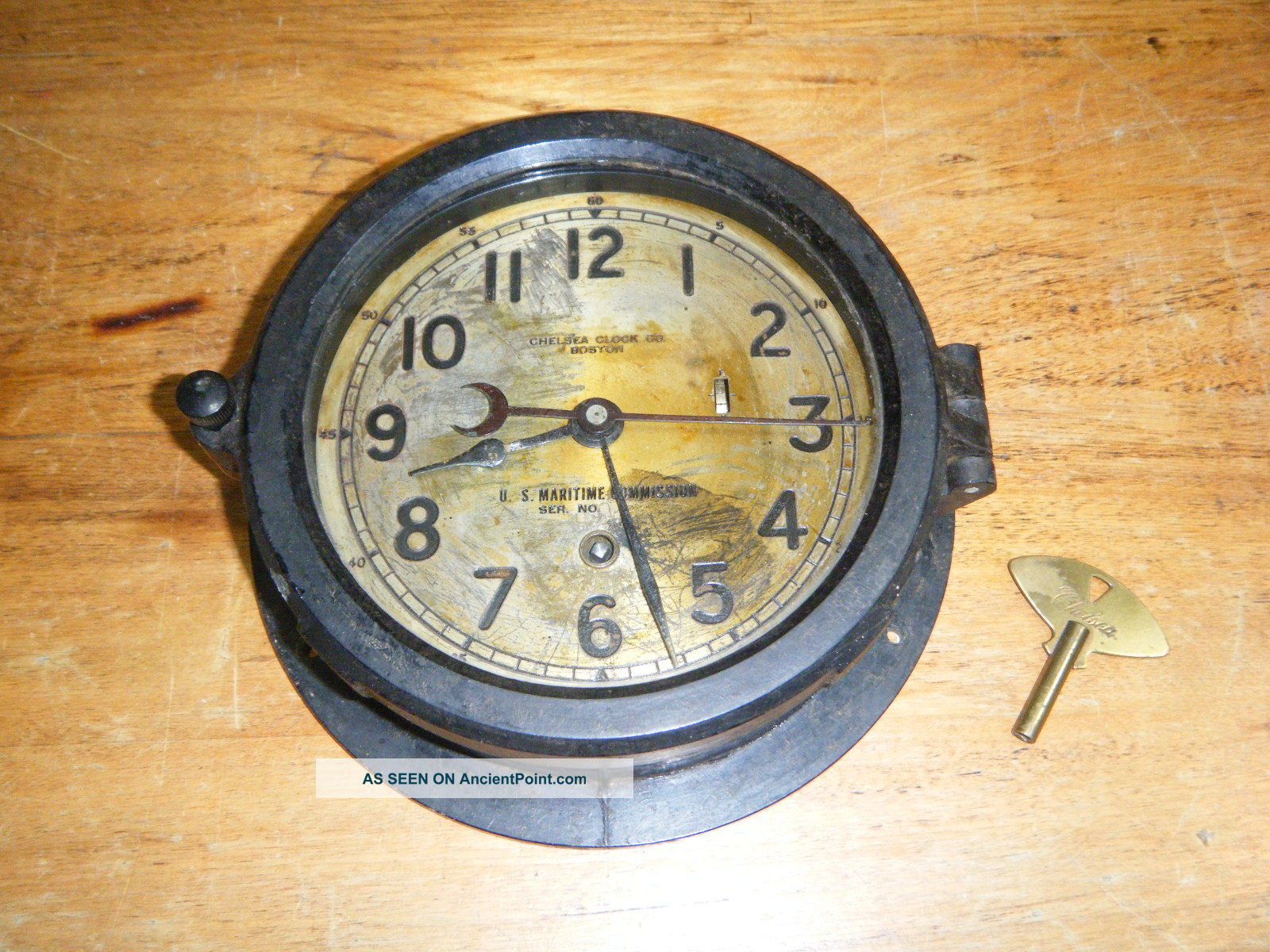 Vintage Chelsea Us Maritime Commission Boston Ship Ships Clock Bakelite Case Clocks photo