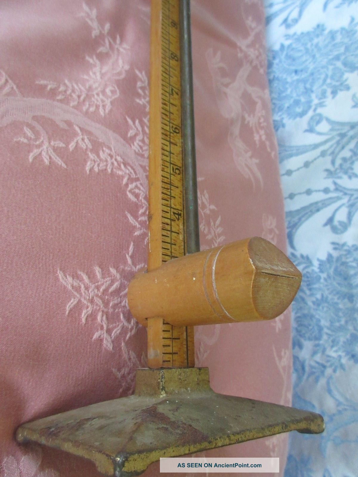 Antique Vtg Collins ' Anti Back Ache Skirt Marker ' R.  H.  Macy ' S Chalk Dress Hem Tools, Scissors & Measures photo