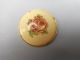 Painted Enamel Rose In Brass Vintage Button 1 - 1/8 