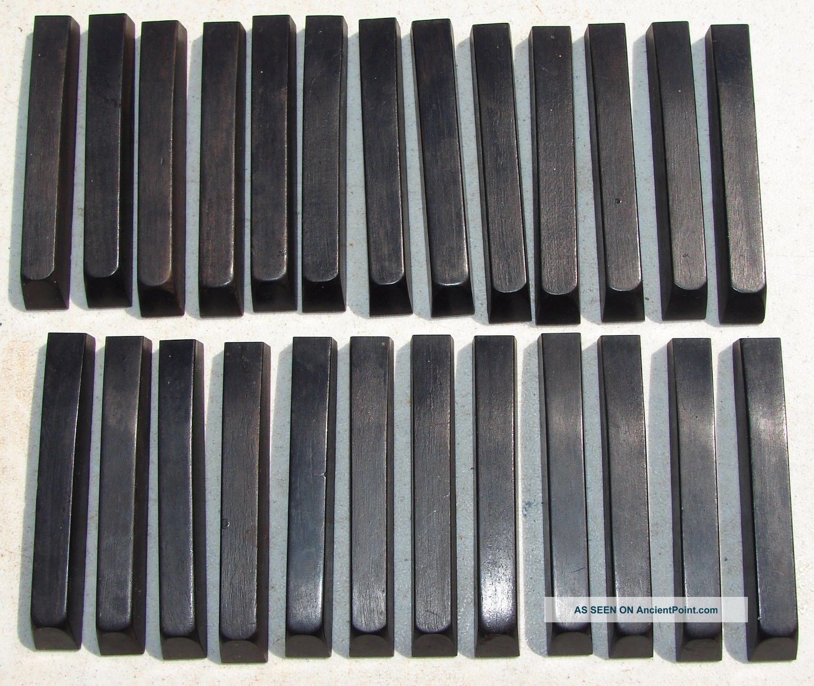 25 Ebony Wood Organ Keys 3 - 1/4 Inches Antique Salvage Parts Crafts Keyboard photo