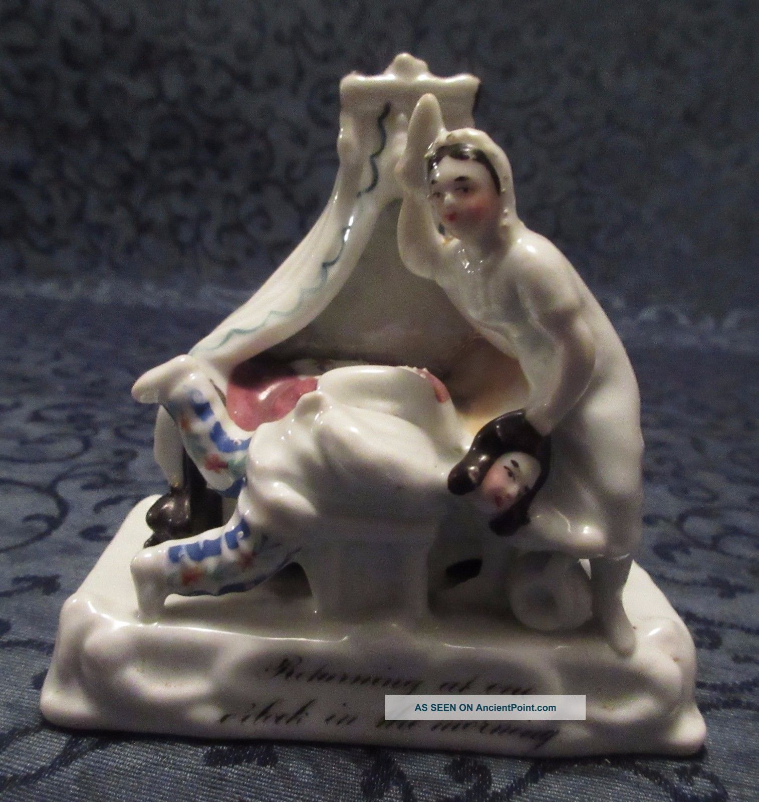 Antique Staffordshire/german Fairing Figurine Returning At One.  Morning H.  P 2 Figurines photo