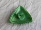 Vintage Glass Button Green Triangle 237 - A Buttons photo 1