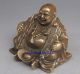 China Buddhism Temple Brass Wealth Yuanbao Money Lucky Maitreya Buddha Statue Figurines & Statues photo 1