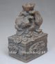 Old Chinese Folk Art Hand Engraving Brass Dog Sycee Statue Figurines & Statues photo 1