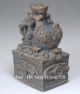 Old Chinese Folk Art Hand Engraving Brass Dog Sycee Statue Figurines & Statues photo 2